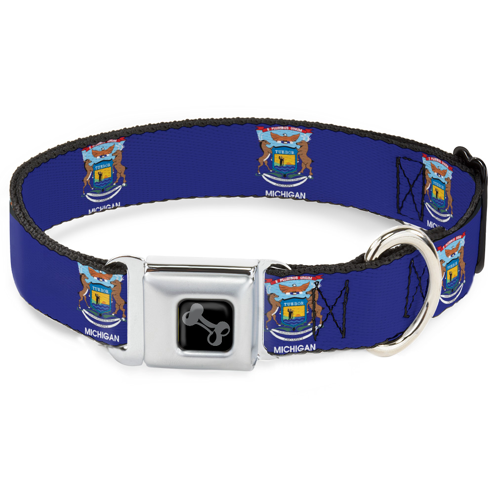 Continuous Quantity Dog Collar Bone Michigan Flag Continuous WIDE-Small 13-17