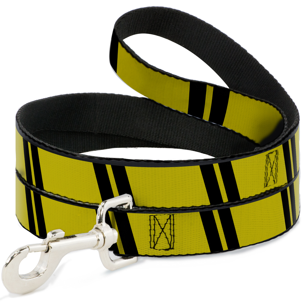 Dog Leash 6-FEET Hash Mark Stripe Double Gold/Black WIDE 1.5 ...
