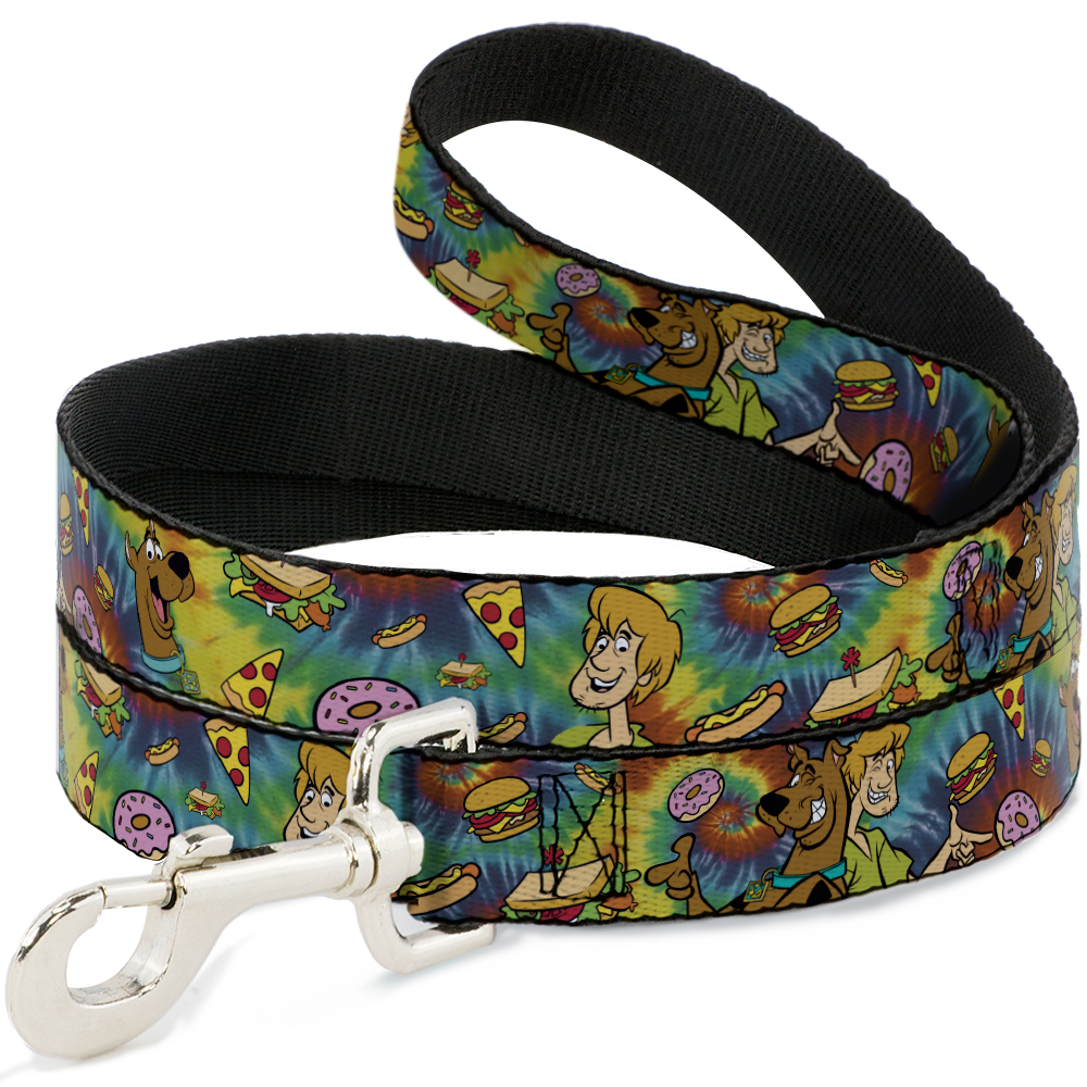 Dog Leash 6-FEET Scooby Doo and Shaggy Poses/Munchies Tie Dye Multi  (US IMPORT)