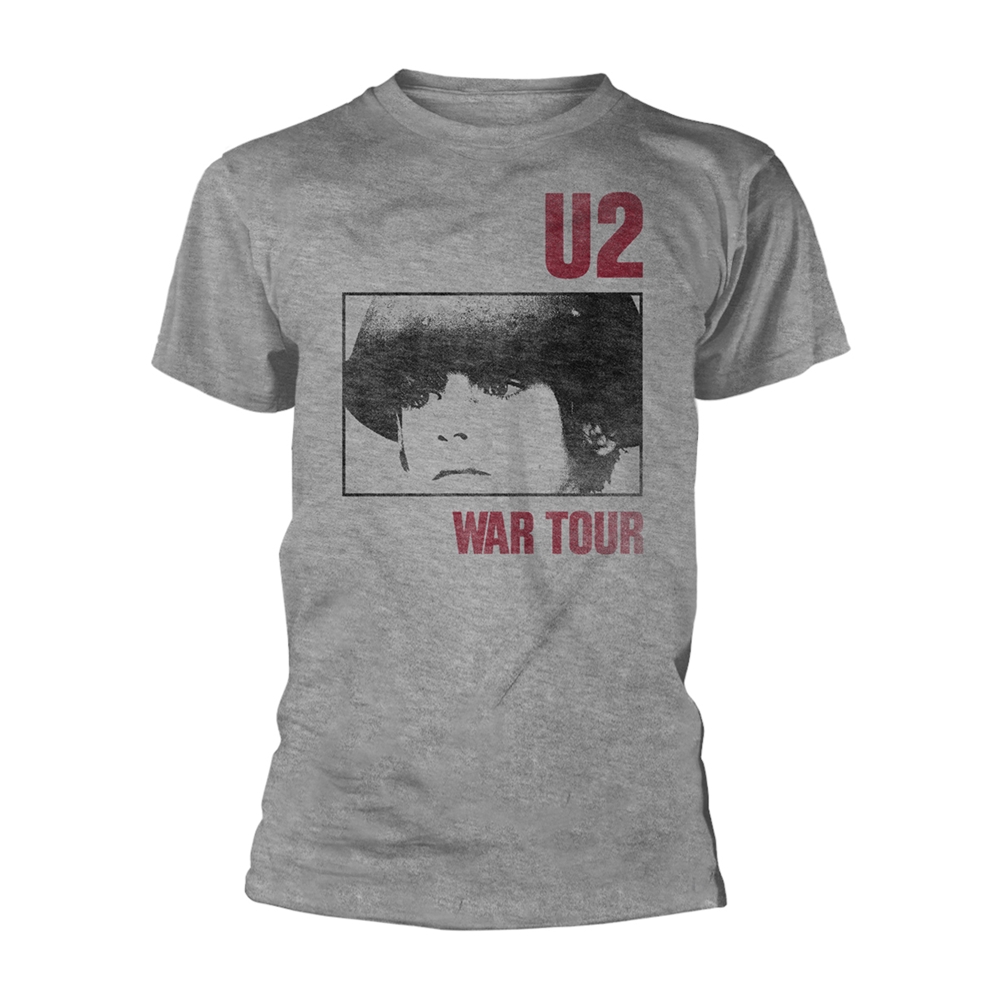 Серая футболка U2 - WAR TOUR маленького размера