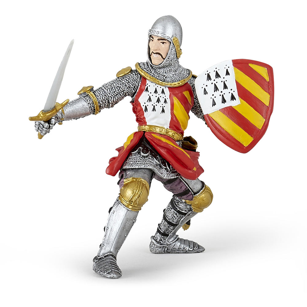 Photos - Action Figures / Transformers Papo Fantasy World Tournament Knight Toy Figure Silver/Red  39800 (39800)
