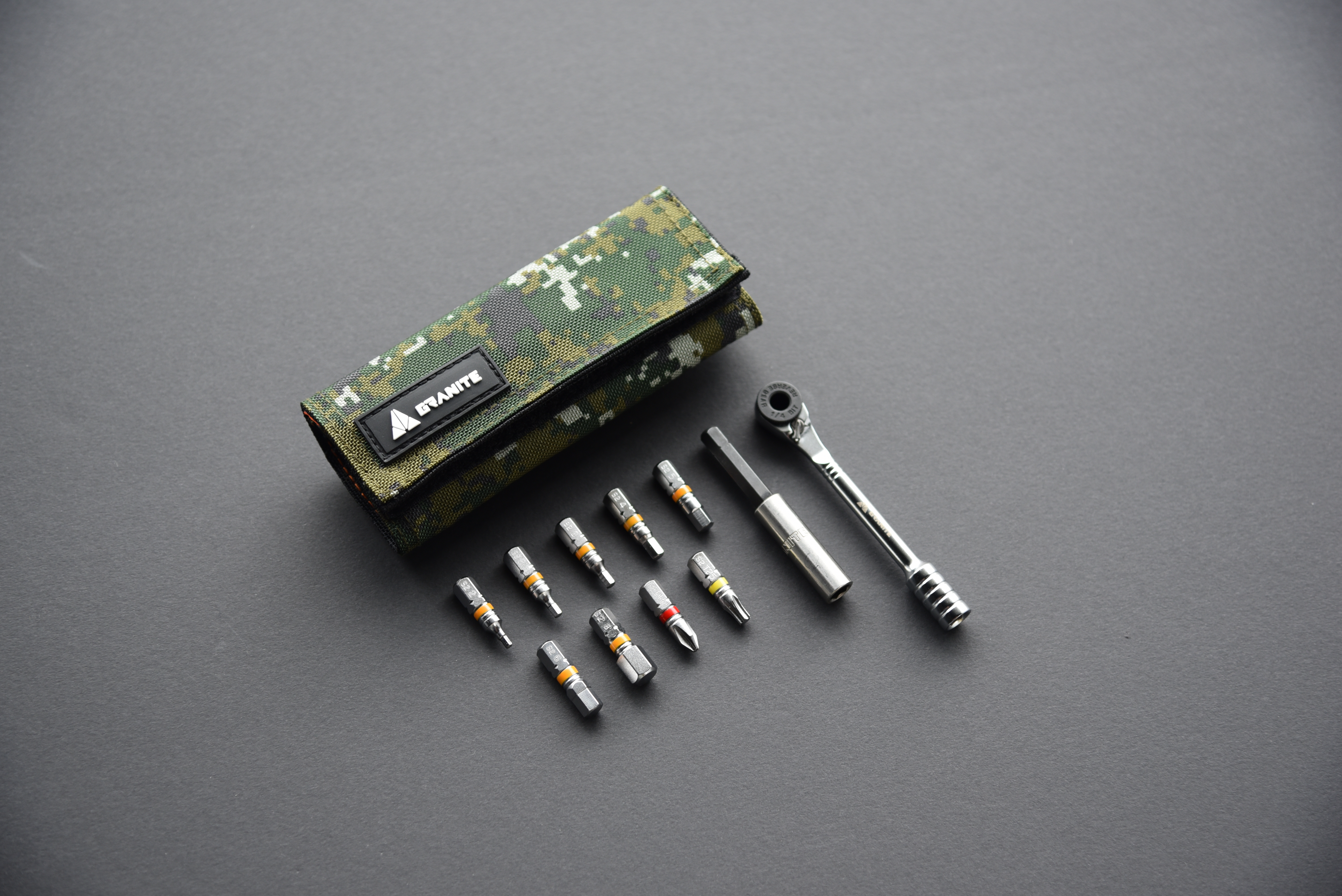 Granite Granite ROCKnROLL Tool Kit Cordura Fabric Green Camo