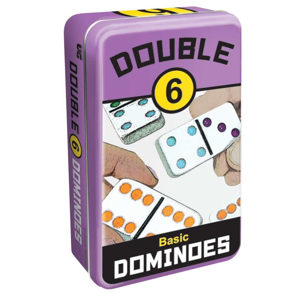 Photos - Jigsaw Puzzle / Mosaic University Games Front Porch Classics Double 6 Travel Tin Domino Set from for 2 to 4 Players Ages 8 to 99 55401 