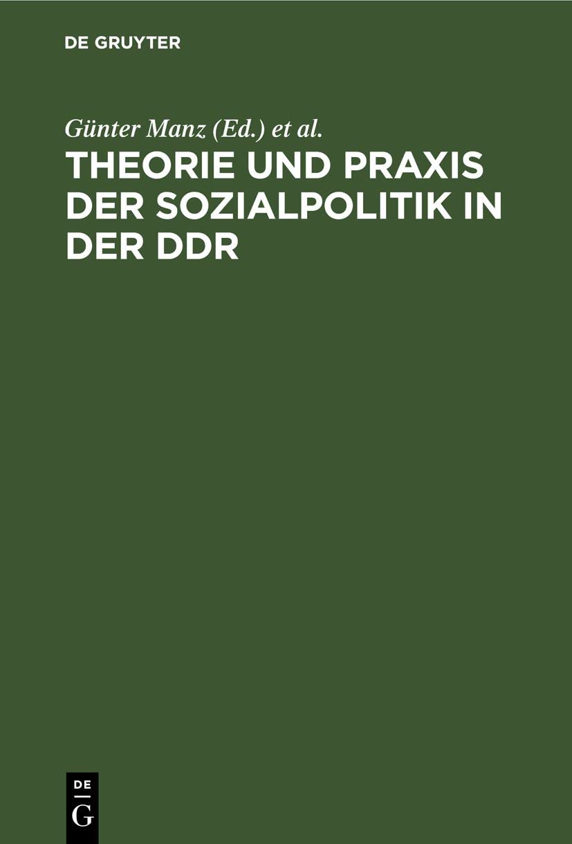 Image of Theorie Und Praxis Der Sozialpolitik In Der Ddr HBOOK NUOVO
