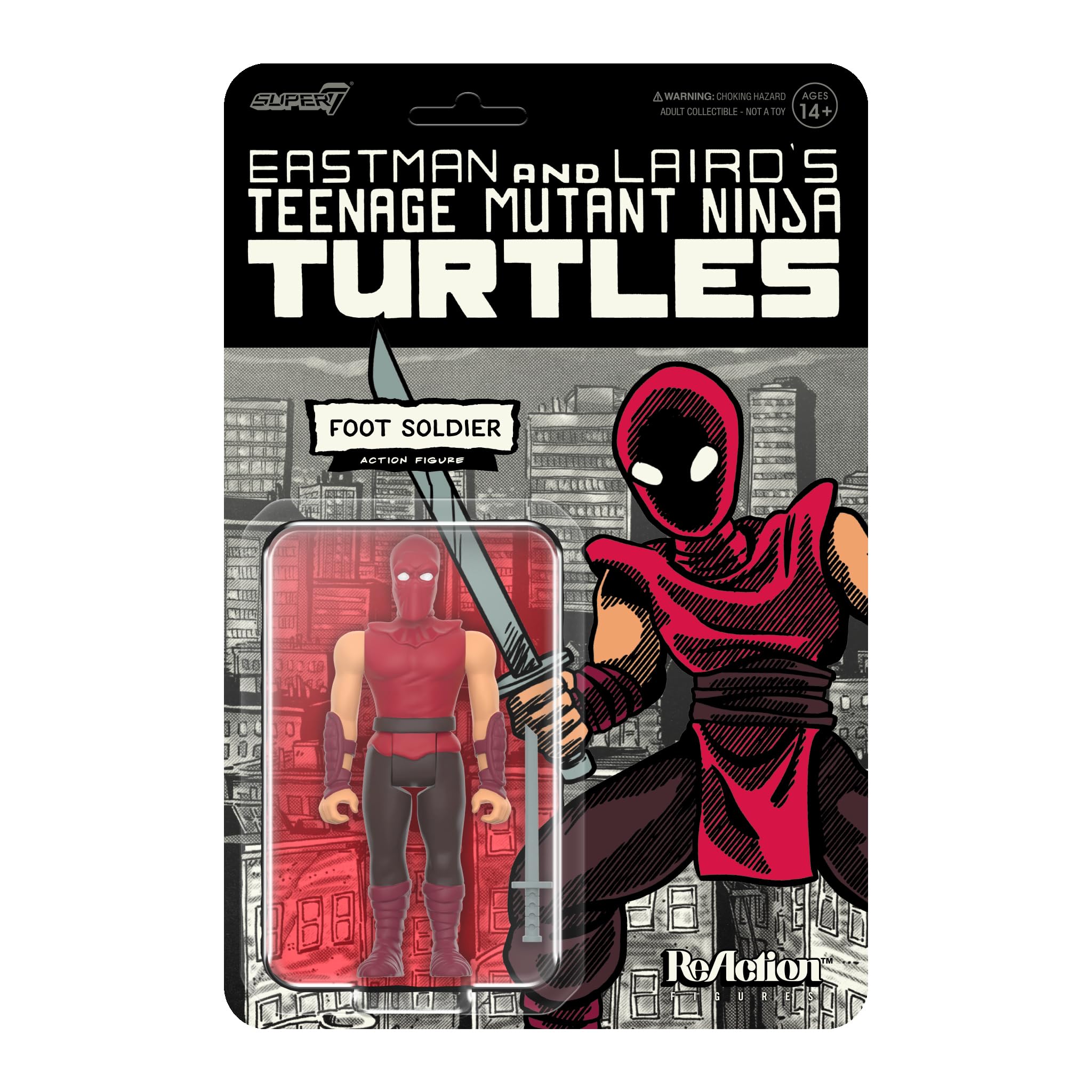Photos - Action Figures / Transformers Super7 Teenage Mutant Ninja Turtles Reaction Figures Wave 11 - Foot Soldier  Action Figure Foot Soldier - Comic(Comic Color)