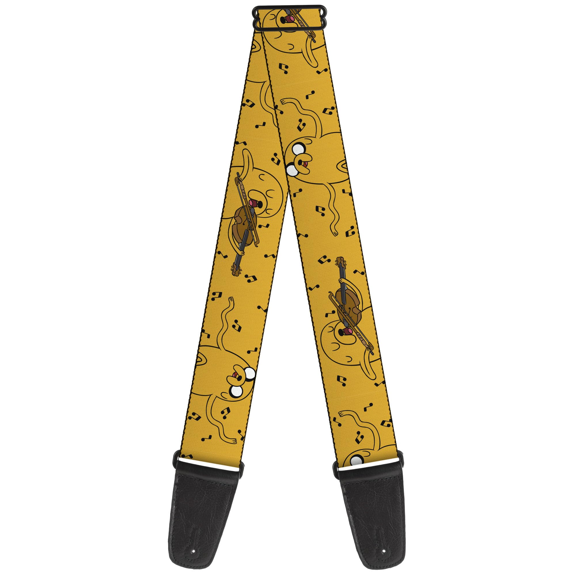 Guitar Strap – Adventure Time Jake Dancing And Violin Poses Yellow ACC NEW