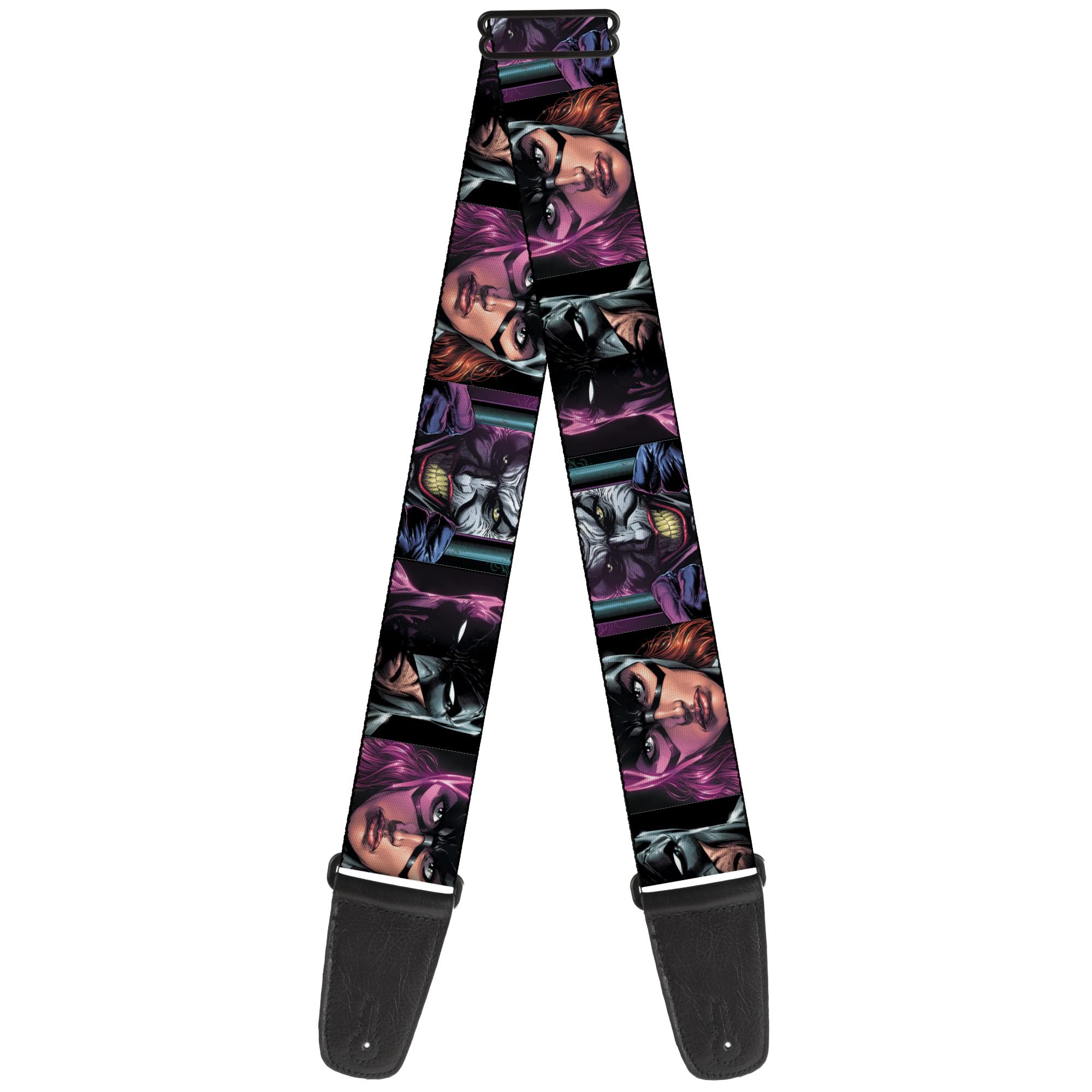 Guitar Strap – Batman Batgirl And Joker Comic Book Cover Face Close… ACC NEW
