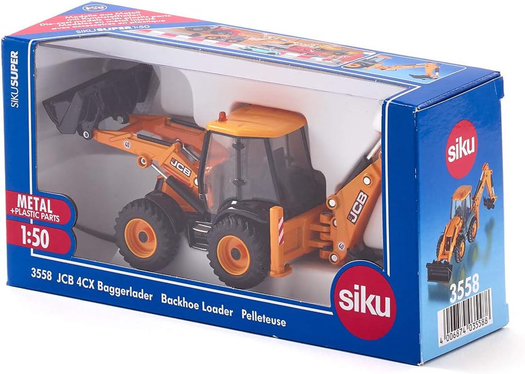 siku 3558, JCB 4CX Backhoe Loader, 1:50, Metal/Plastic, Yellow, Multifunctional, - Picture 3 of 10