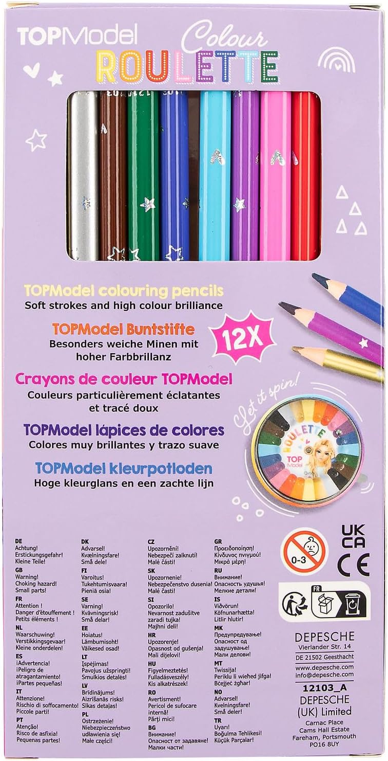 Depesche 12103 TOPModel Colour Roulette - Malspiel mit 12 dünnen Buntstiften und - Imagen 4 de 10