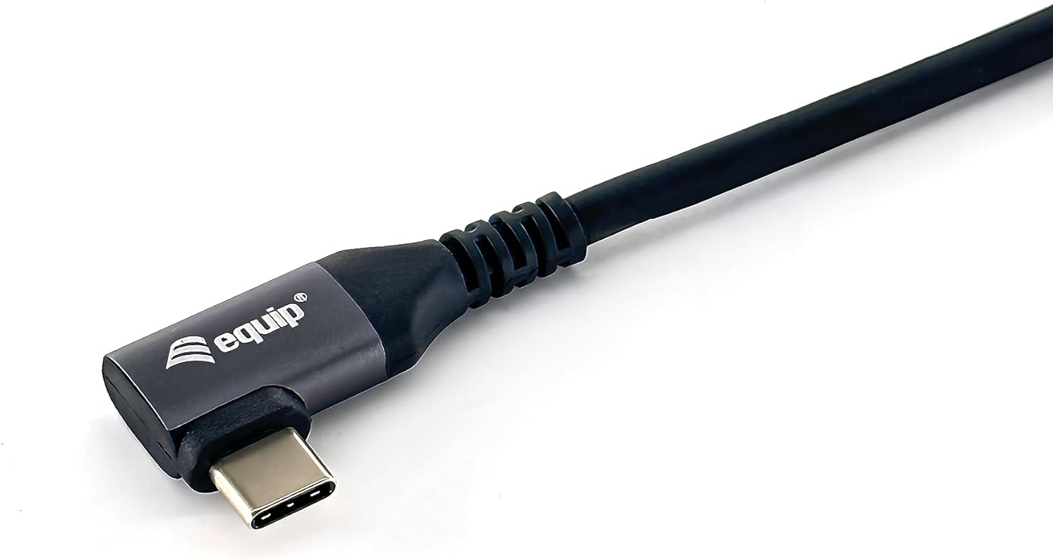 Equip 128891 USB 2.0 C auf C 90° abgewinkeltes Kabel, M/M 1,0m, PD 100W, Schwarz - Bild 2 von 4