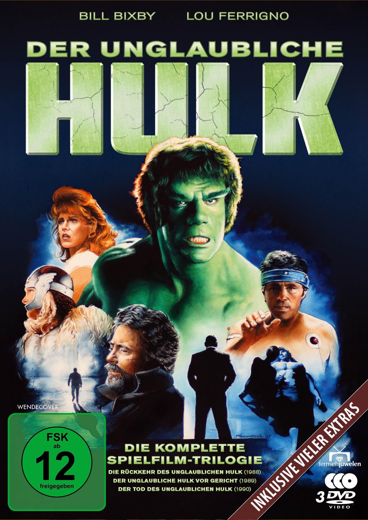 Der unglaubliche Hulk - Die komplette Spielfilm-Trilogie von 1988-1990 plus Extras (DVD)