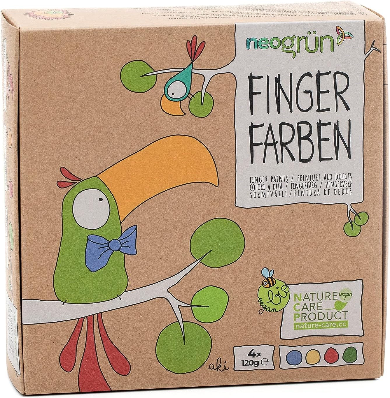 neogreen finger paint set of 4 Aki (Importación USA) - Imagen 4 de 10