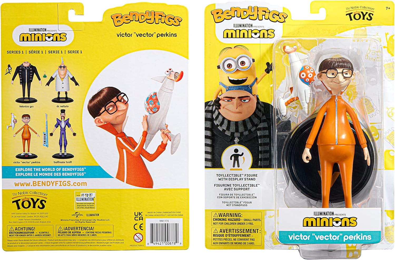 BendyFigs The Noble Collection Minions Victor - Noble Toys 16.5cm Bendable Posab - Picture 2 of 7