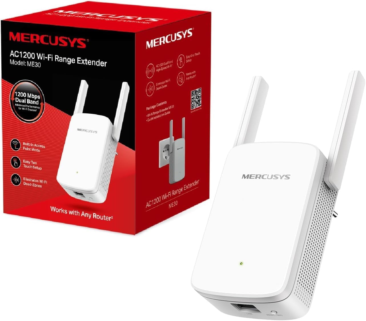 Mercusys ME30 - AC1200 przedłużacz zasięgu Wi-Fi - Zdjęcie 7 z 10