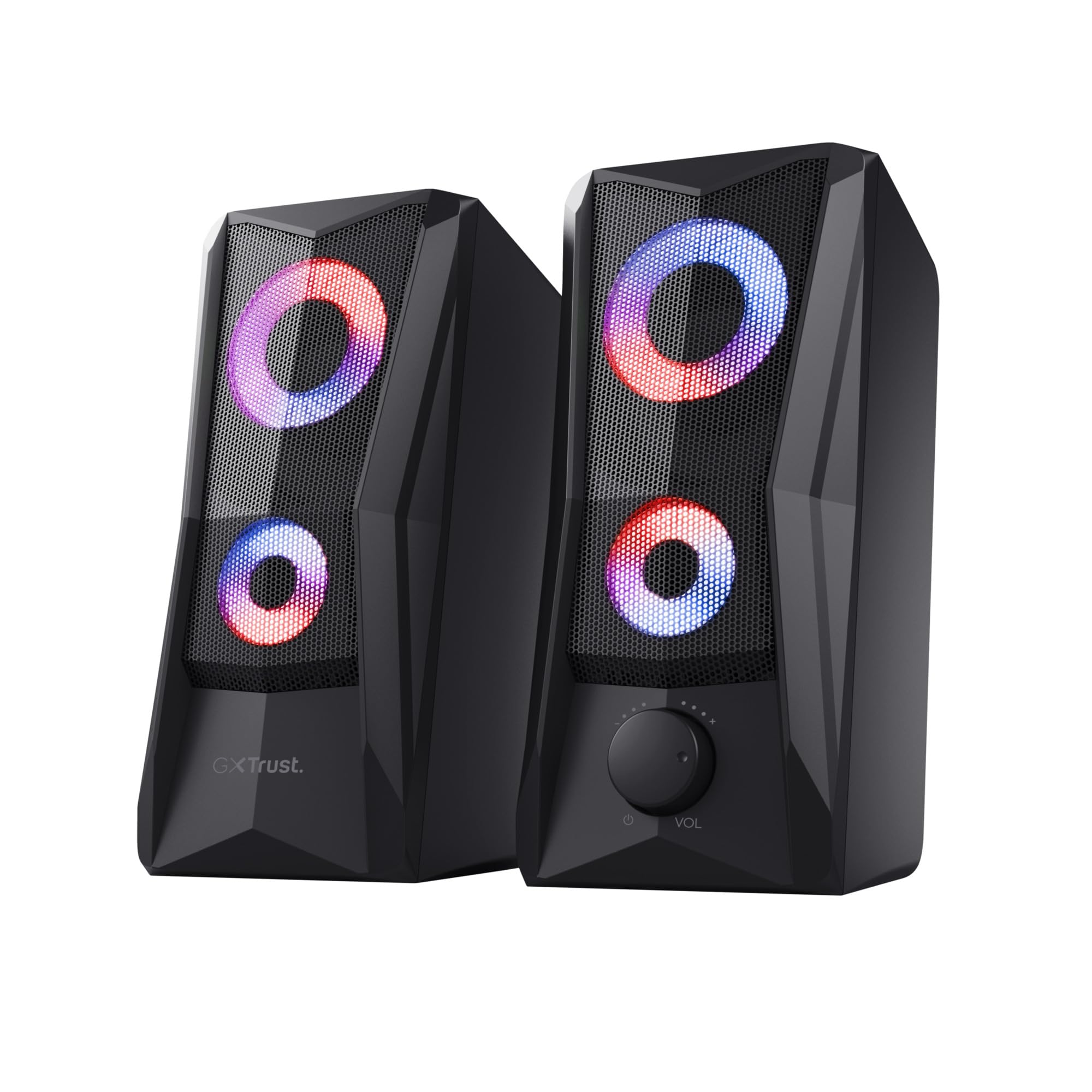 Колонки Trust Gaming GXT 606B Javv для ПК 2.0 с RGB-подсветкой, 12 Вт (6 Вт RMS), 3,5 мм