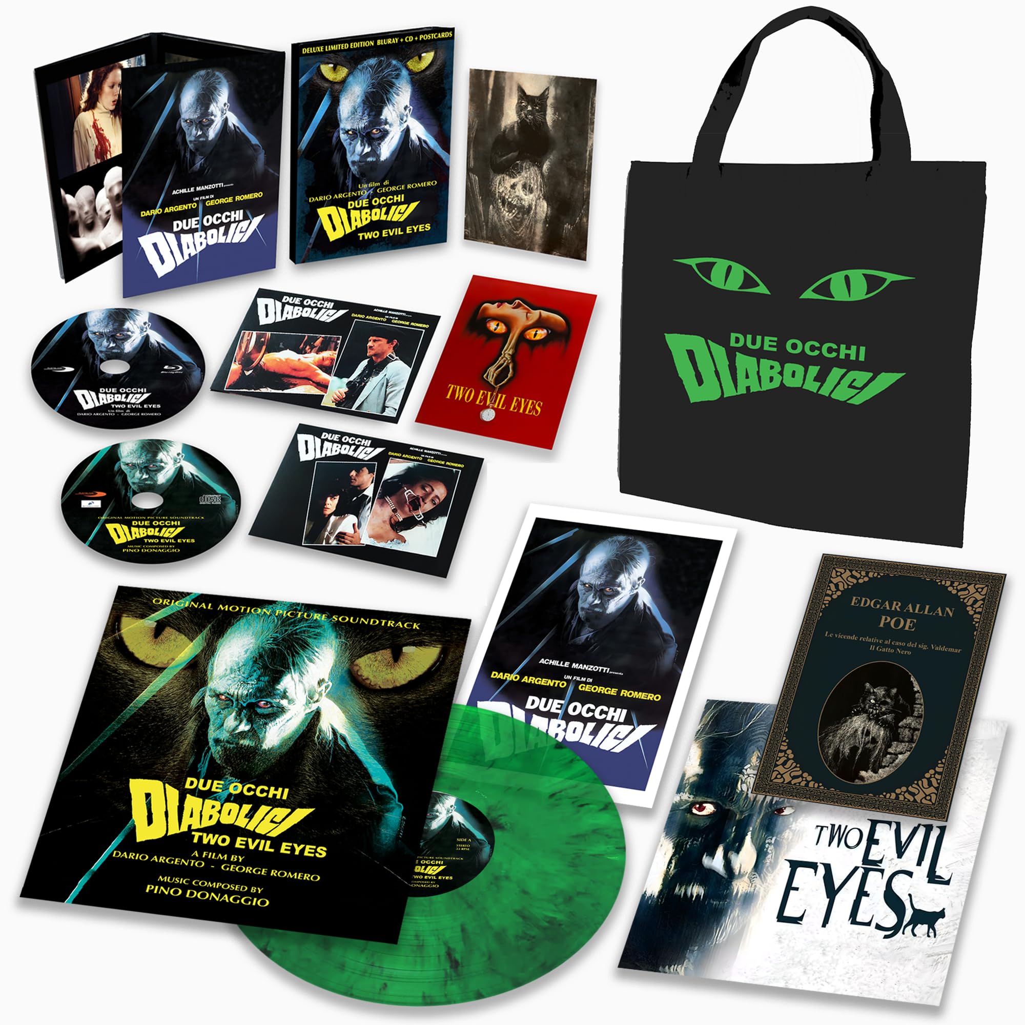 Due Occhi Diabolici / Two Evil Eyes - Ultra Limited Deluxe Bag includes All-Region Blu-Ray Book and Soundtrack CD & LP (Blu-ray)