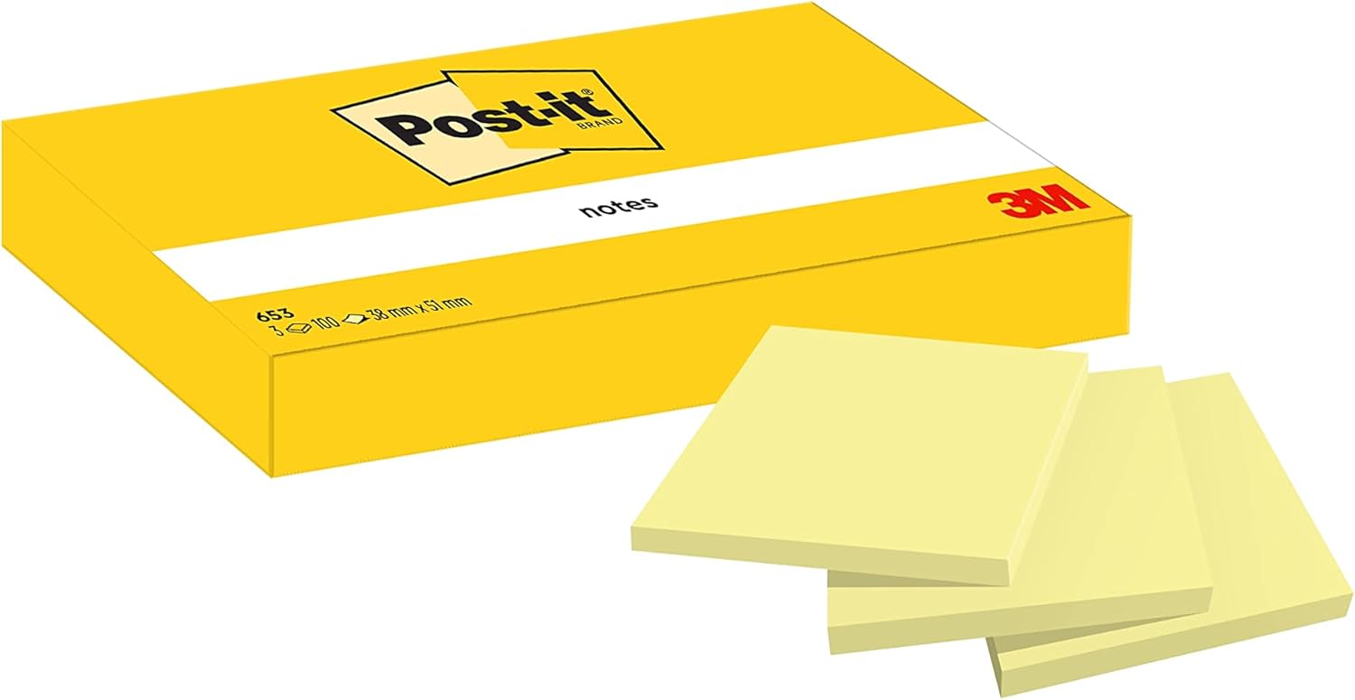 3M 3M01401 Postit Note, Yellow, 1.5 x 2 Inch (Pack of 12) 1.5 x 2 Inch (Pack of 