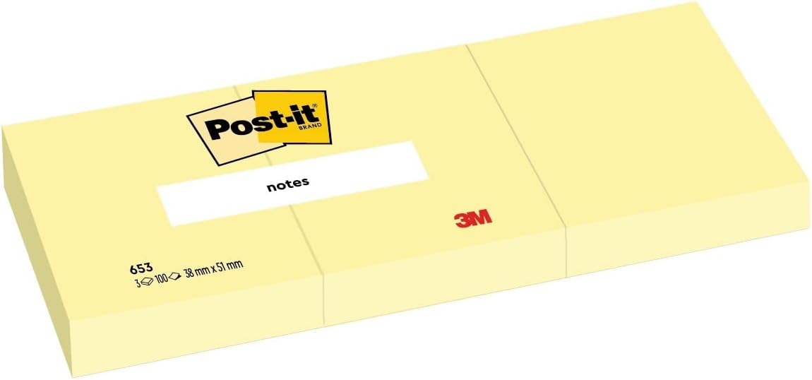 3M 3M01401 Postit Note, Yellow, 1.5 x 2 Inch (Pack of 12) 1.5 x 2 Inch (Pack of 