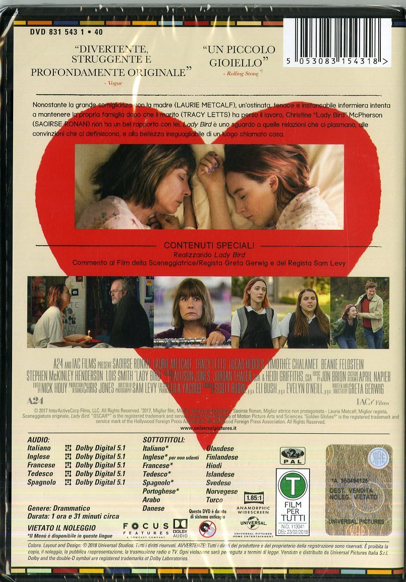 Lady Bird (DVD) Saoirse Ronan Laurie Metcalf Tracy Letts - Foto 3 di 3