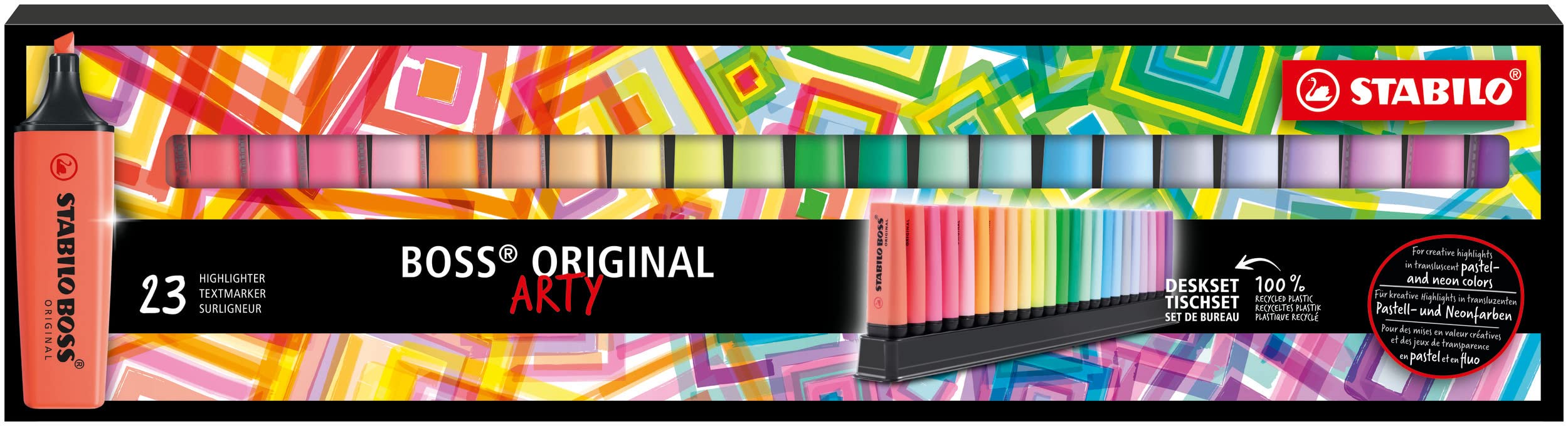 Highlighter - STABILO BOSS ORIGINAL - ARTY - Deskset of 23 - Assorted Colours 14790₽