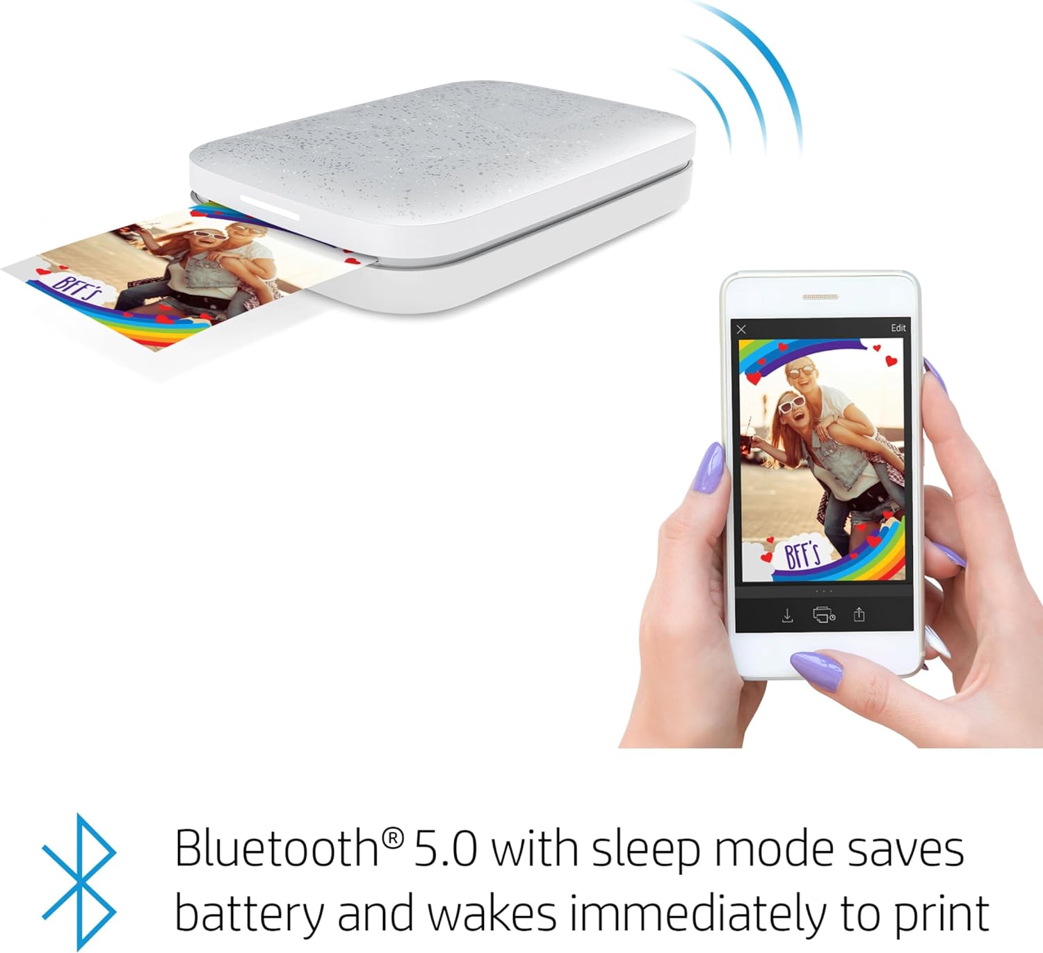 HP HPISPW Sprocket Portable Photo Printer (Luna Pearl) Instantly Prints ZINK 2 x - Picture 7 of 8