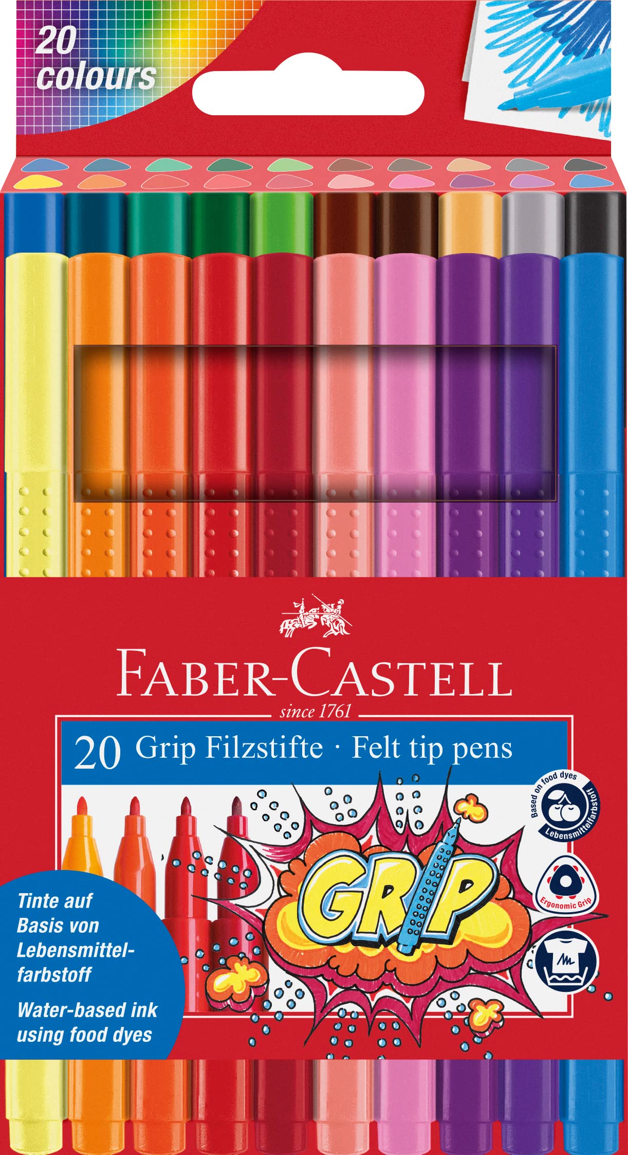 Photos - Model Building Kit Faber-Castell 155320 - viltstift GRIP Colour Marker etui met 20 stuks 20-d