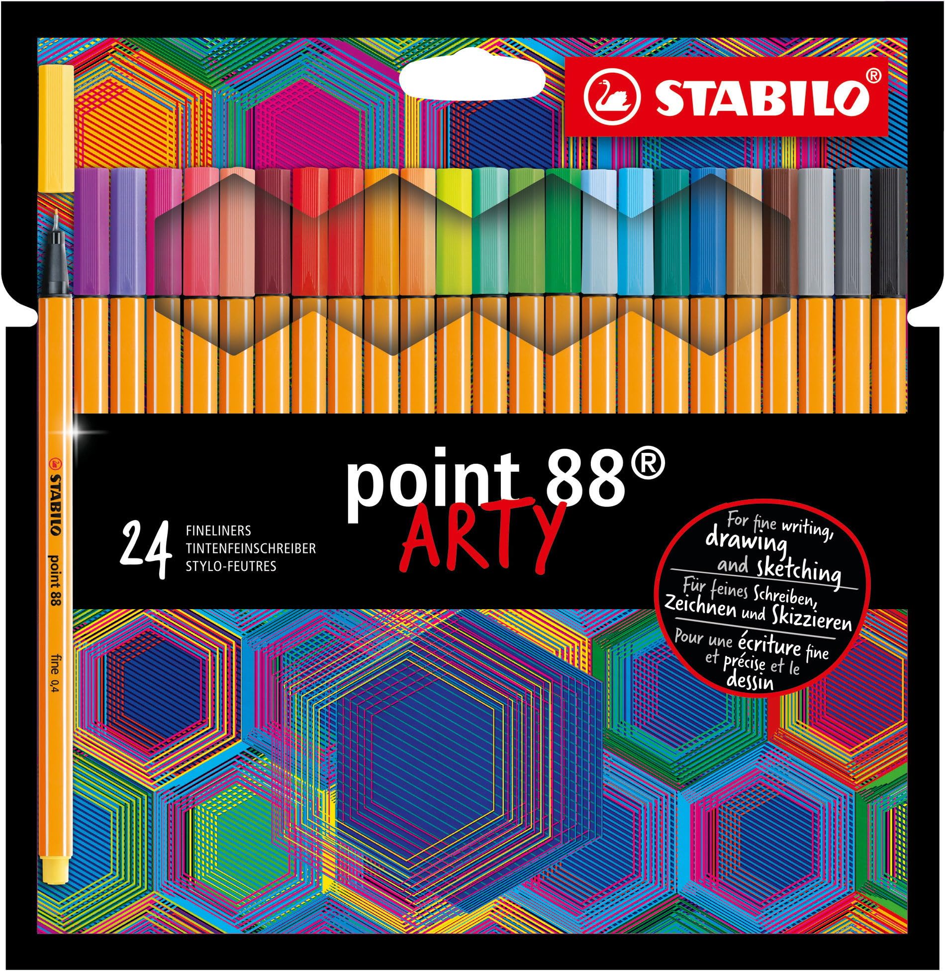 Fineliner – STABILO point 88 – ARTY – Pack of 24 – Assorted Colours