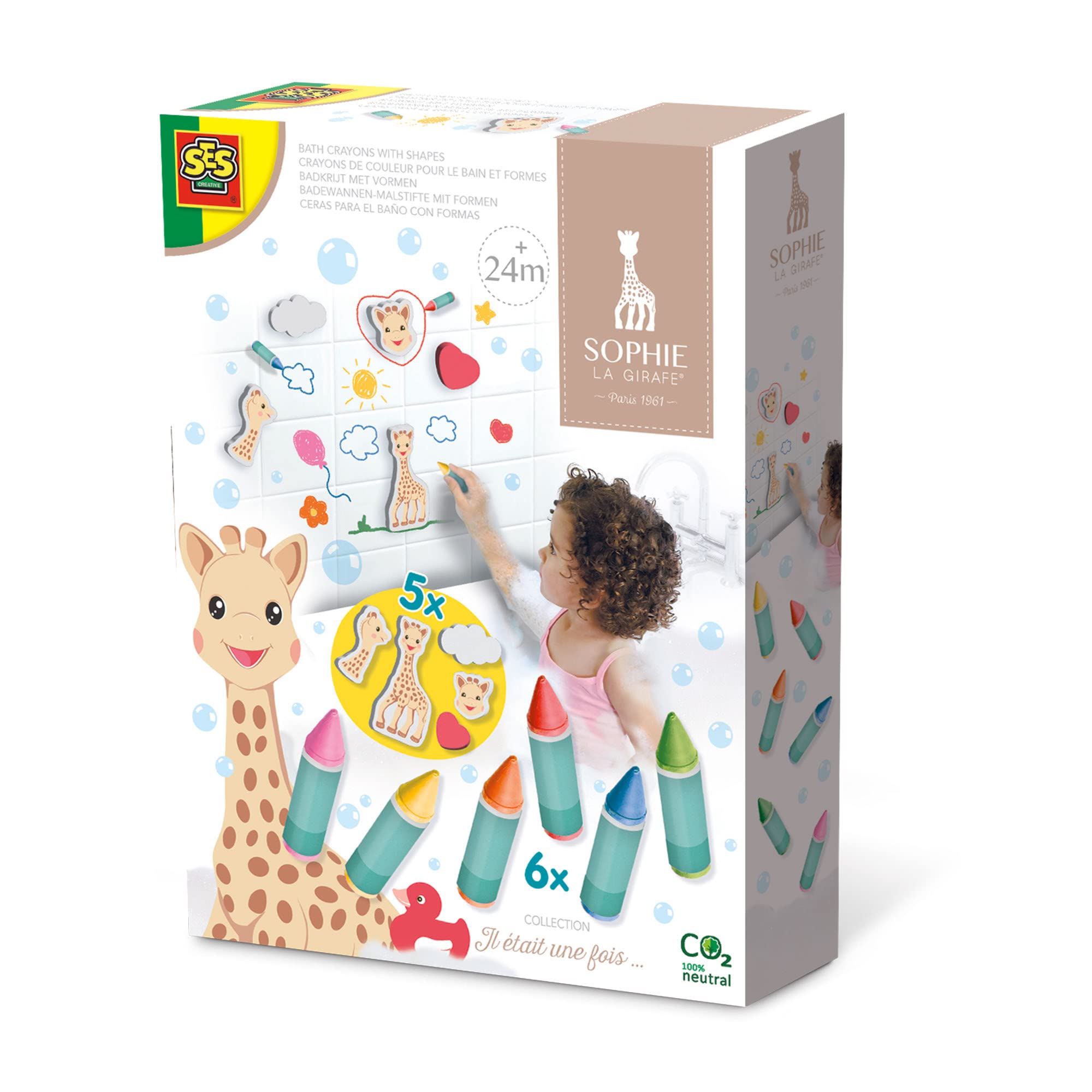 Photos - Other Toys SES Creative 14498 Sophie la girafe - Bath crayons with shapes - With firm foam figures of Sophie la giraffe Age 24M+ ‎14498 