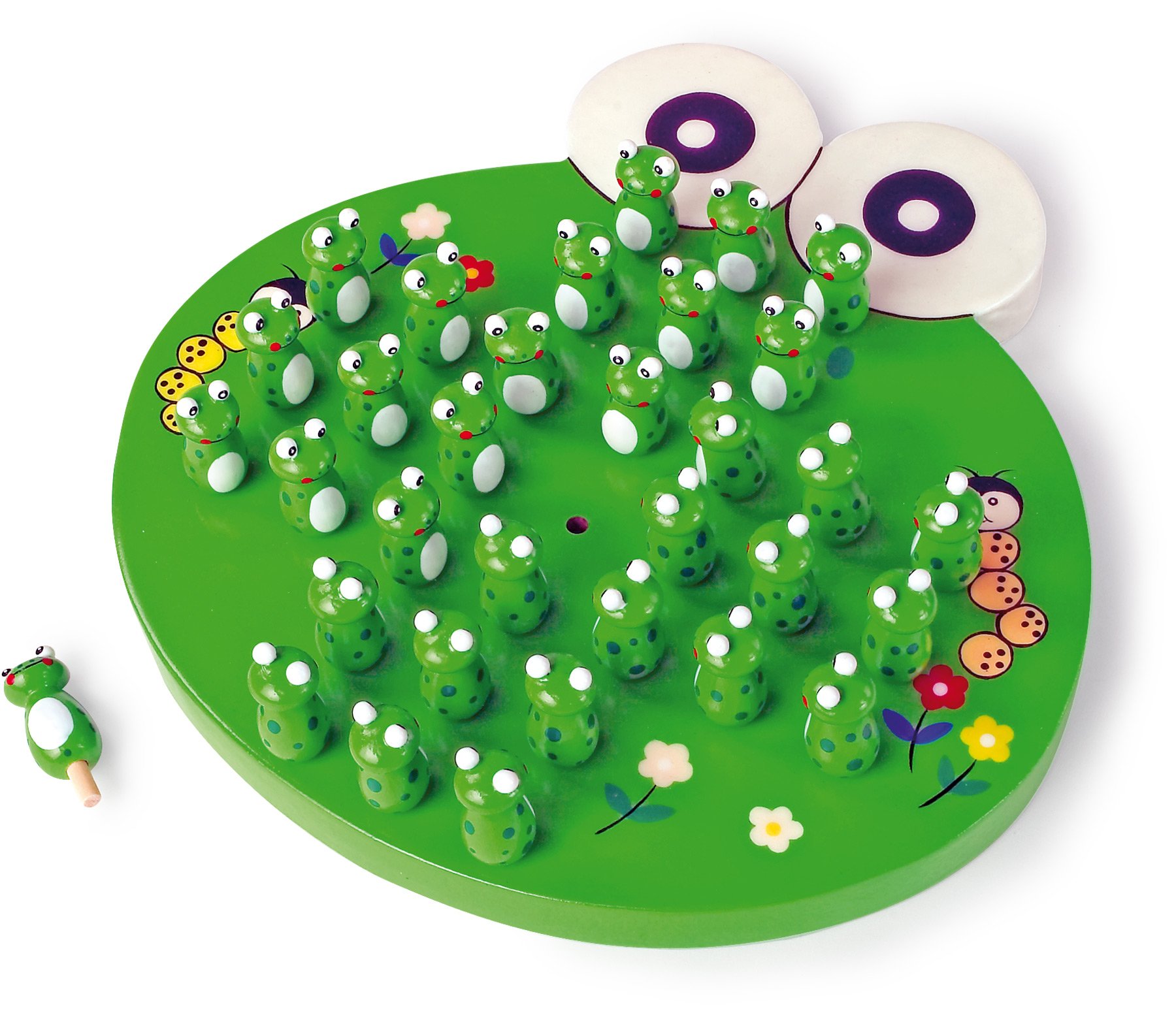 Photos - Jigsaw Puzzle / Mosaic small foot 1876 wooden solitaire game Frogs parlour game with 33 frog figures from 6 years on Solitaire Frog 2019787