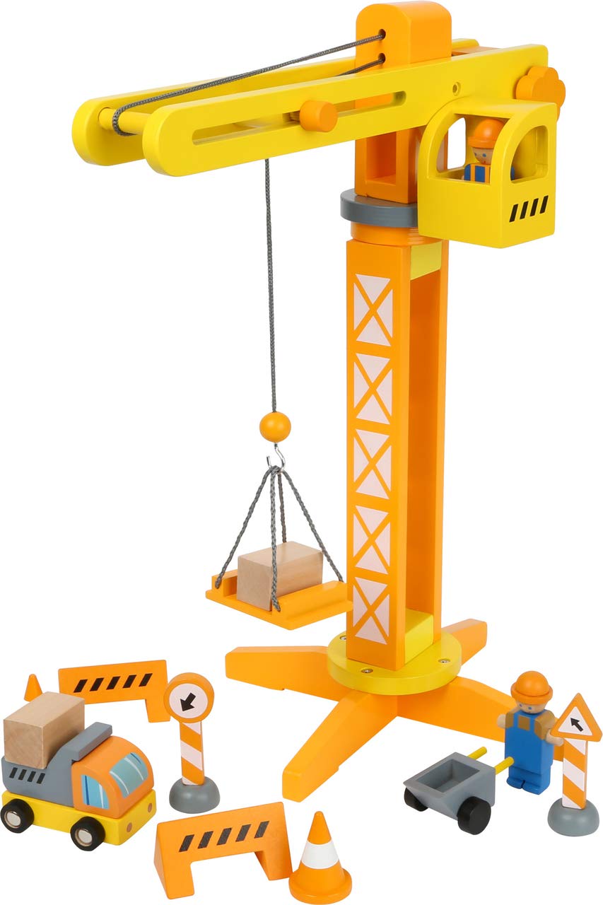 Photos - Model Building Kit NIKE Baukran Small Foot Crane with Wooden Construction site Accessories Play Set for Children Aged 3+ 12007 Multicoloured Co