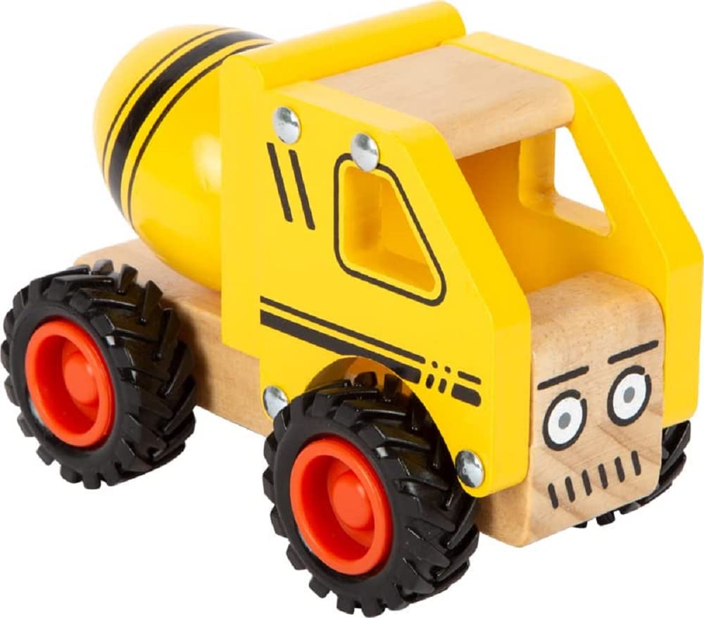 Photos - Jigsaw Puzzle / Mosaic Small Foot Betonmischer Spielfahrzeug für Kinder aus Holz mit gummierten Rädern ab 18 Monaten 12286 Toys Multicolored concre
