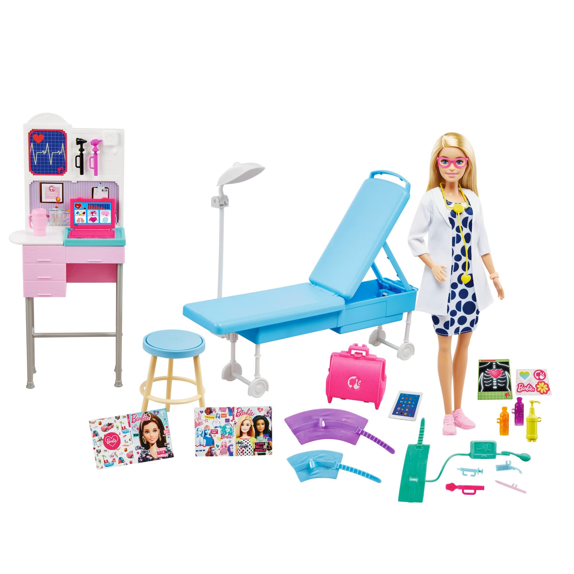 Photos - Laptop Bag Barbie You Can Be Doctor with Clinic Medical Doll with Play Set with Medical Accessories Toy + 3 Years (Mattel GWV01)