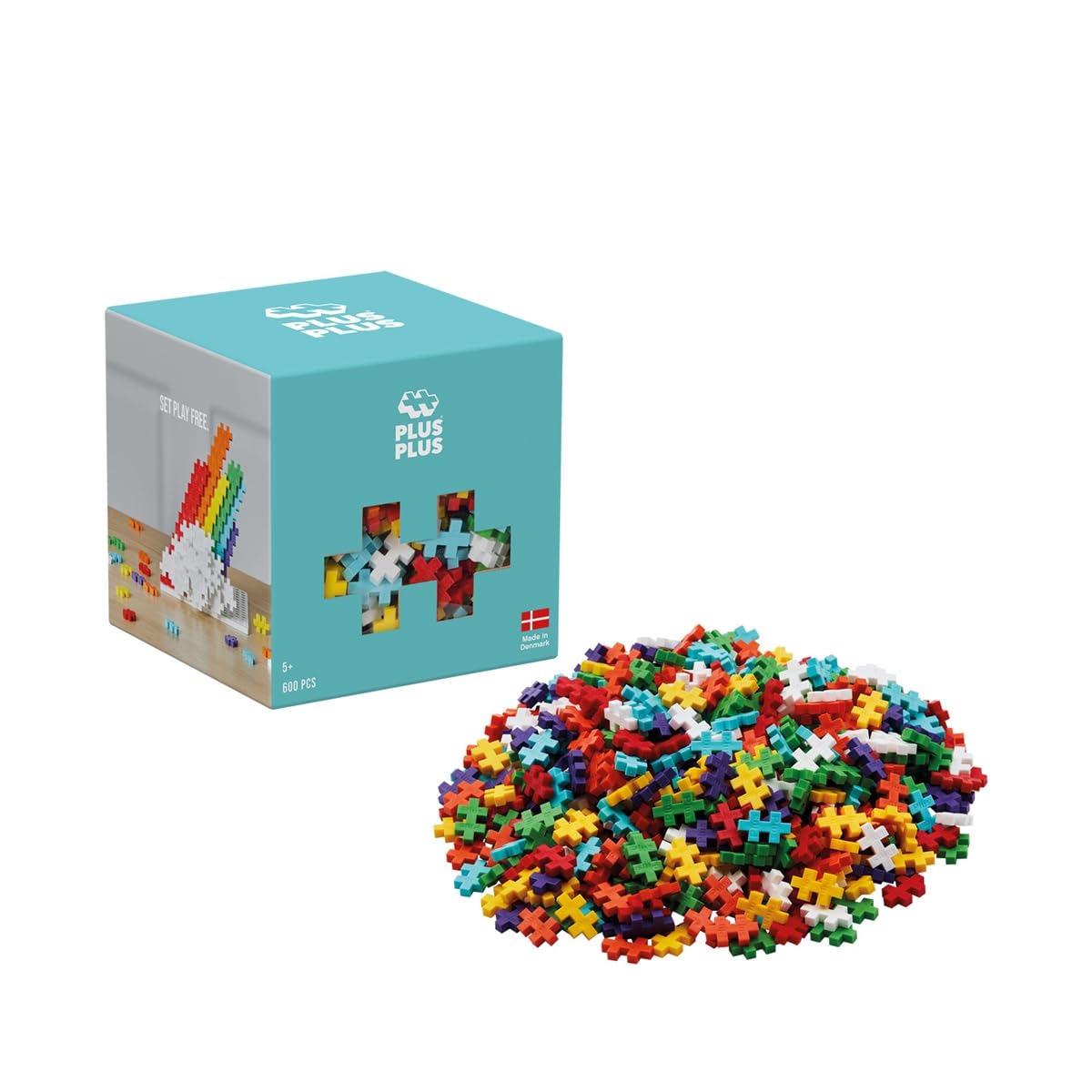 Photos - Construction Toy Plus-Plus 3976 Geniales Konstruktionsspielzeug Regenbogen Kreativ-Bausteine Bausteineset für Kinder 600 Teile Regenbogen 600