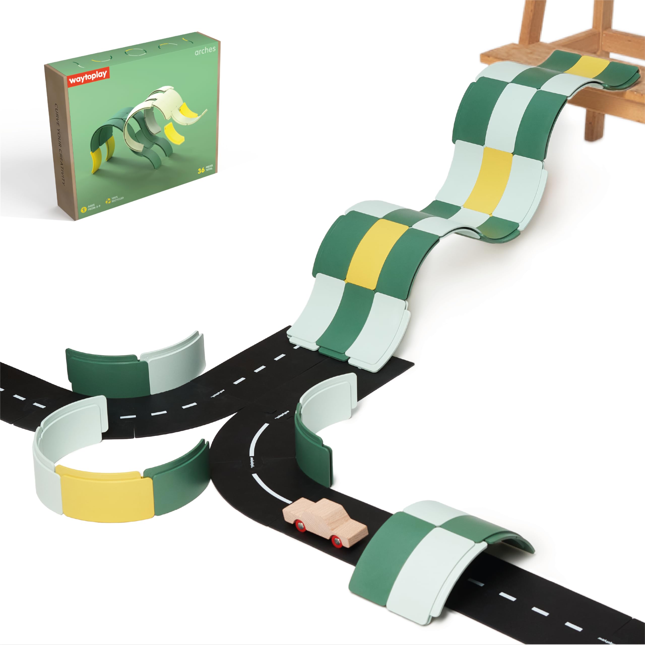 Waytoplay Arches - Creator Set 36 Pieces from Toys   100% Recycled Modular Build