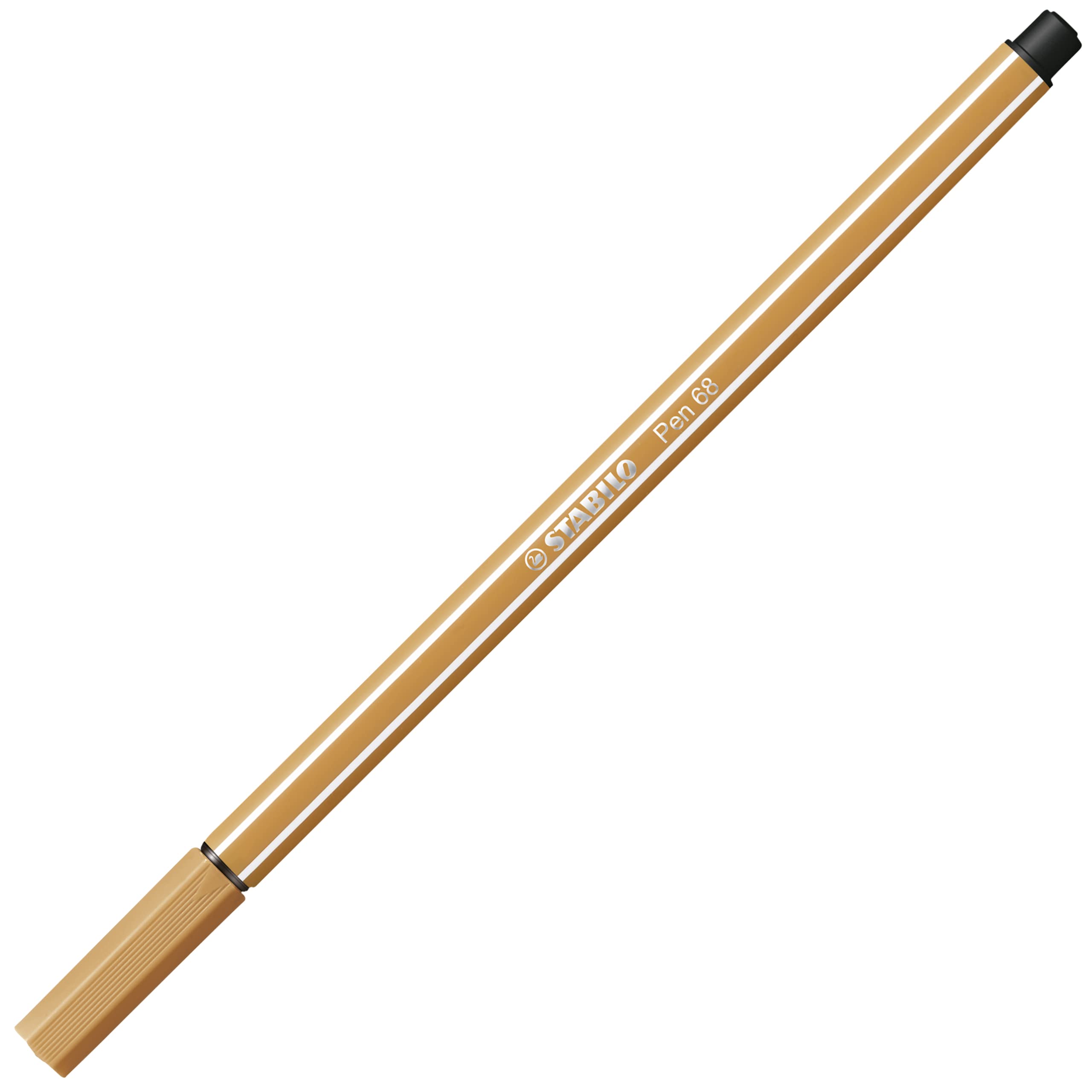 STABILO Pen 68 Drawing Pens Medium Tip 1 mm Dark Ochre Pack of 6