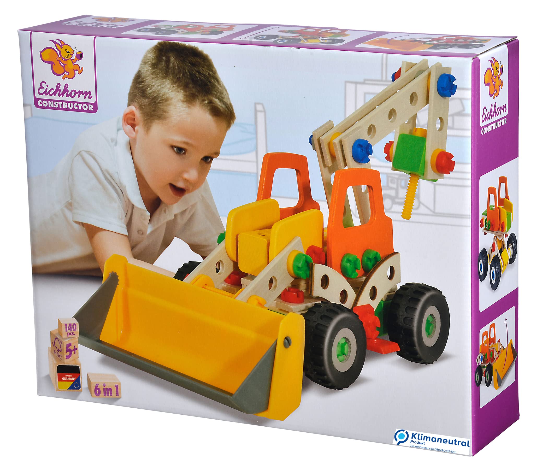 Simba 100039057 конструктор колесный погрузчик Eichhorn Универсальная деревянная игрушка 140 шт 13390₽