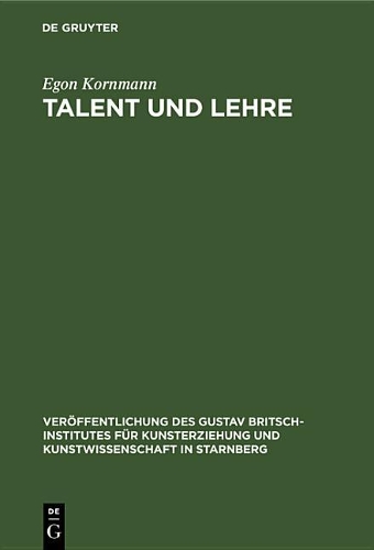 Egon Kornmann Talent Und Lehre (Hardback)