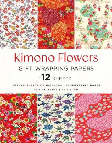 Tuttle Studio Kimono Flowers Gift Wrapping Papers - 12 sheets (Paperback) - 第 1/1 張圖片