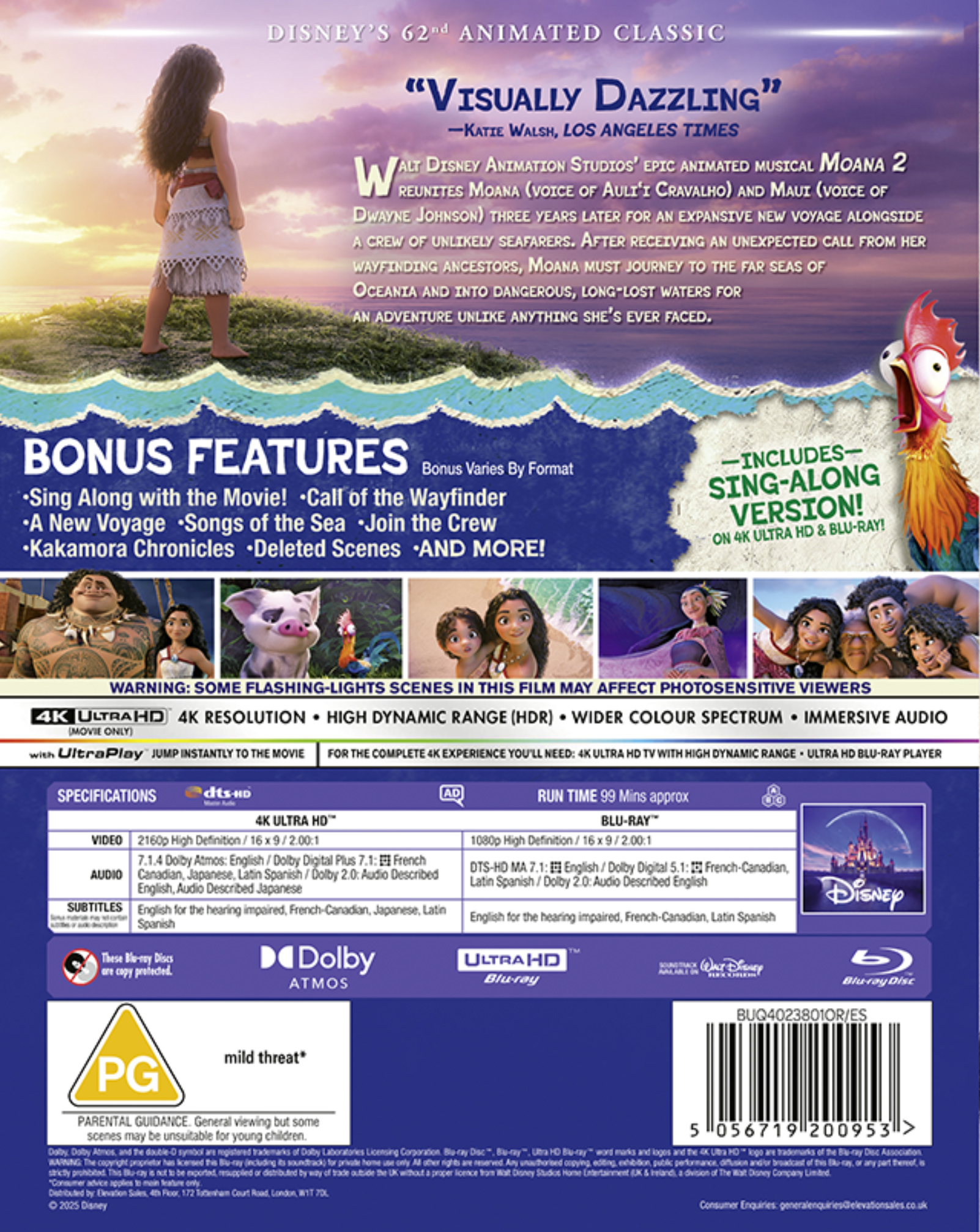 Disney's Moana 2 (4K UHD Blu-ray) Auli'I Cravalho Dwayne Johnson (US IMPORT) - Picture 5 of 5