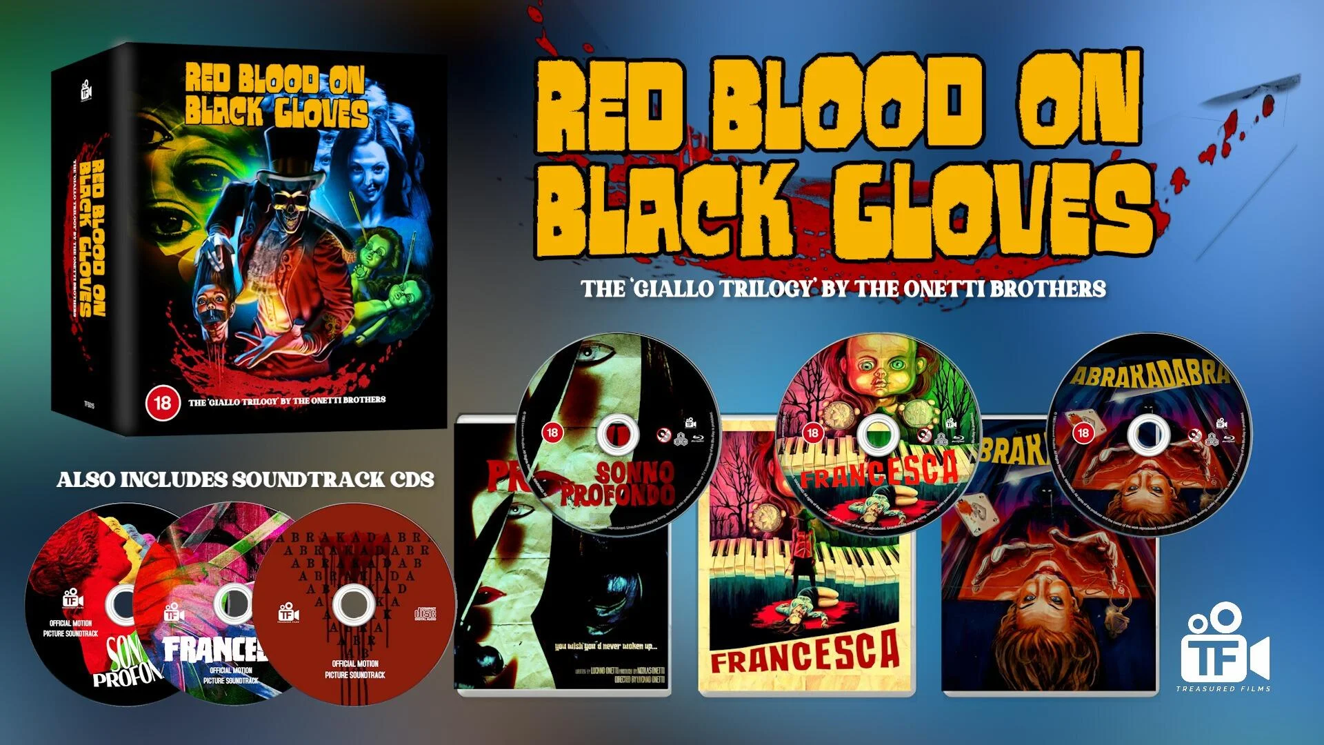 Red Blood On Black Gloves: Giallo Trilogy By the Onetti Brothers (Blu-ray)