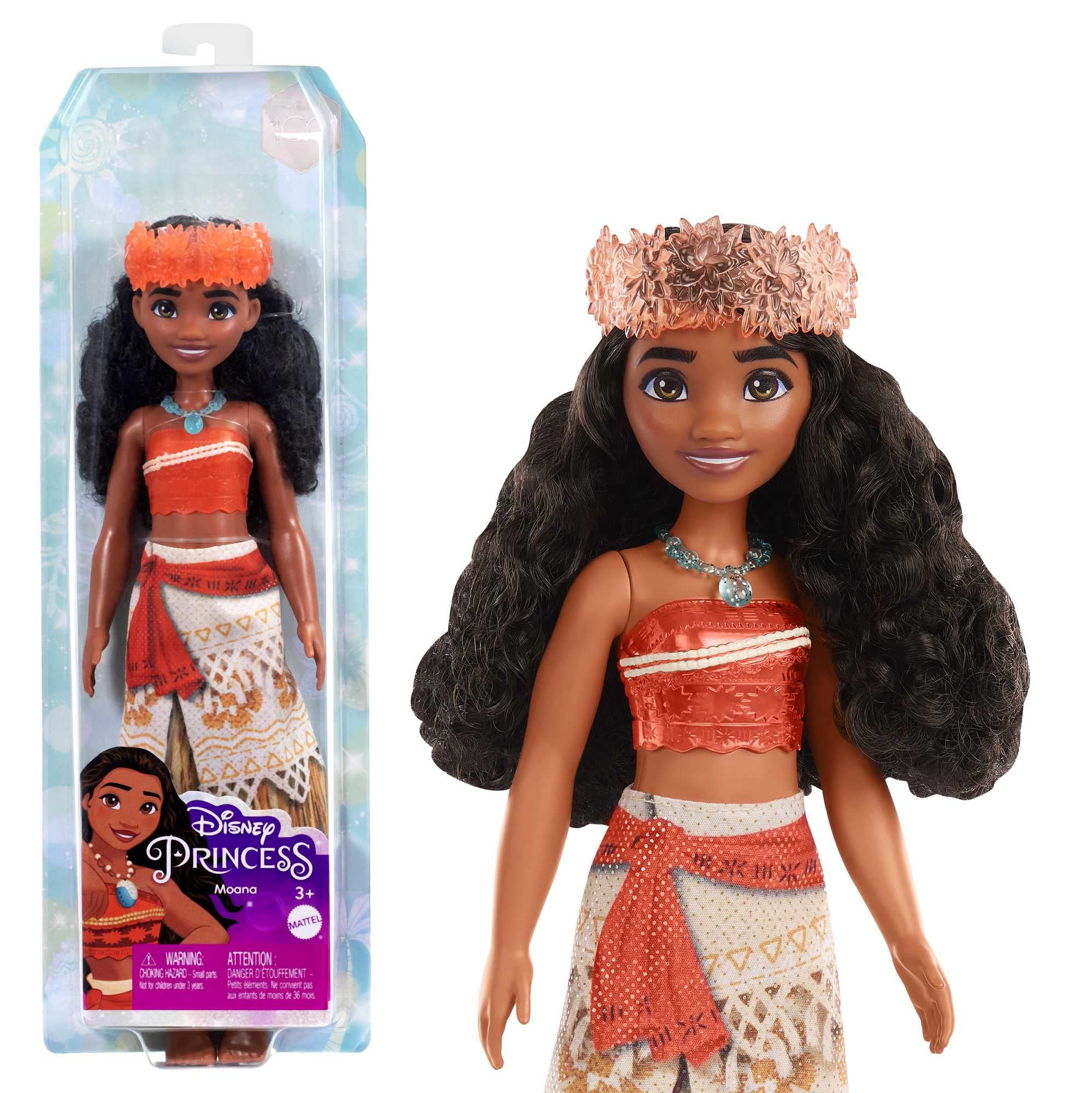 Photos - Doll Disney Mattel  Princess  Moana Posable Fashion Doll with Sparkling Clothing and Accessories  Movie Toys HLW05 ‎HLW 