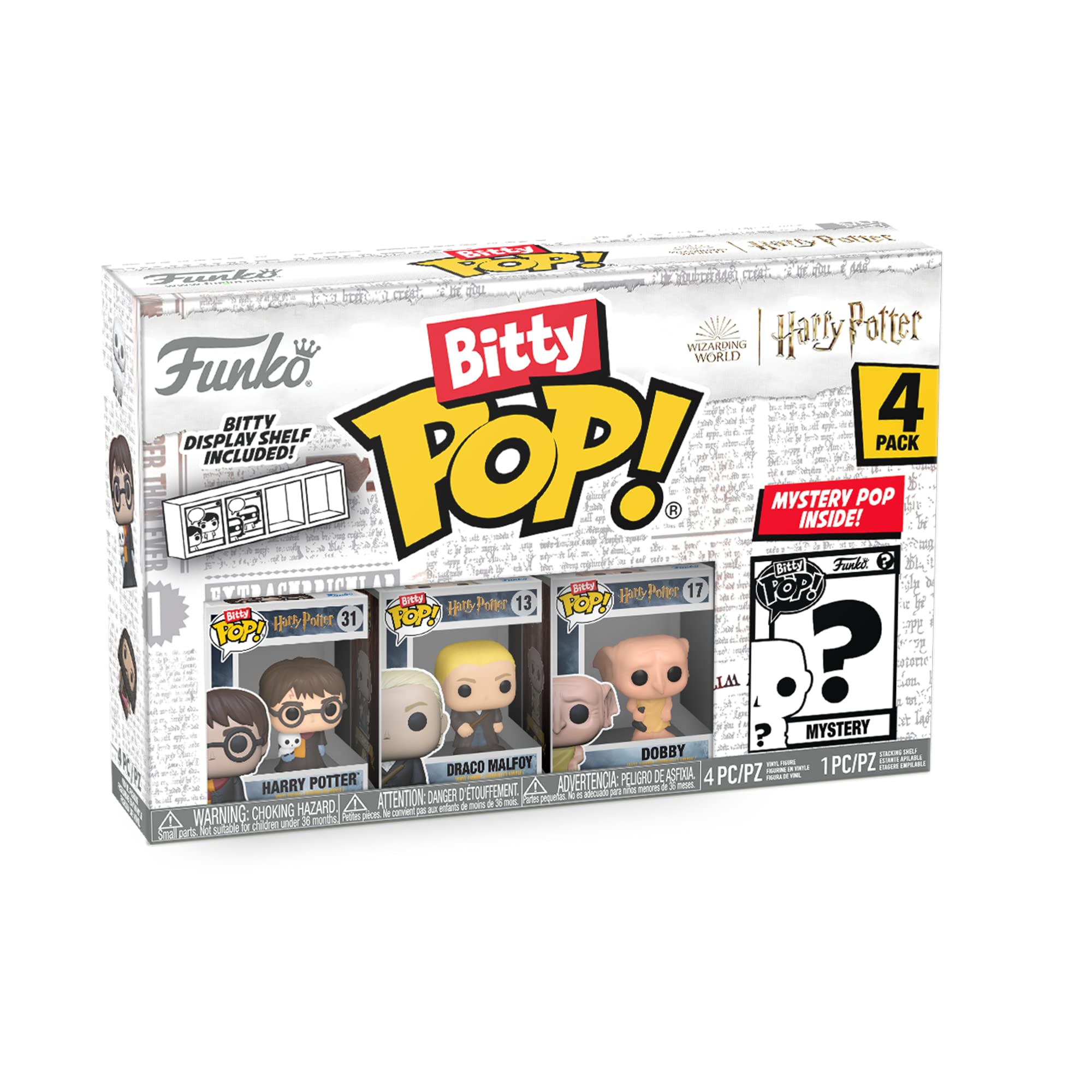 Photos - Action Figures / Transformers Funko Bitty POP! Harry Potter - Harry Potter™ Draco Malfoy™ Dobby™ and A Surprise Mystery Mini Figure - 0.9 Inch  Co (2.2 Cm)