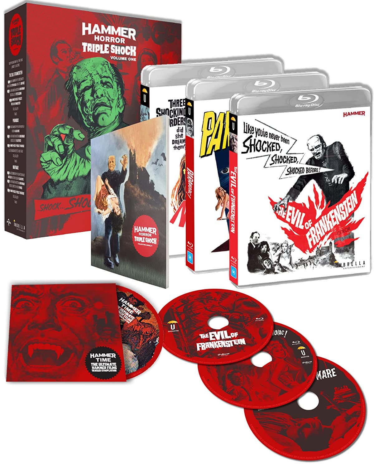 Hammer Triple Shock Collection Volume 1: The Evil of Frankenstein / Paranoiac / Nightmare (Blu-ray)