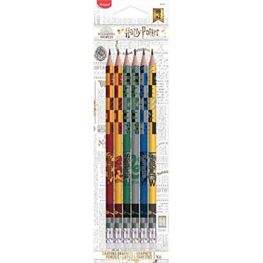 Maped - 6 Graphite Pencils - Harry Potter HB Eraser Tip - Harry Potter Pencils - 3190₽