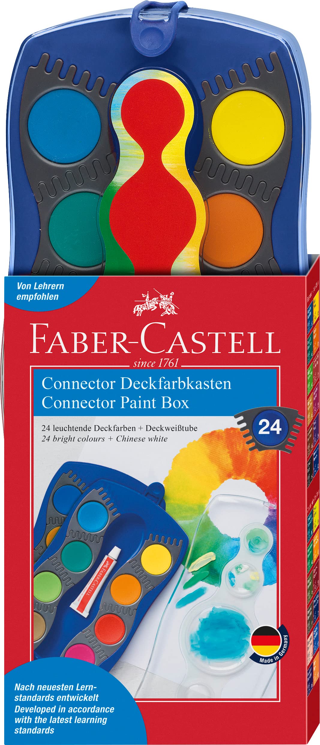 Faber-Castell Connector Paint Box – 24 Colours Blue Modern Blue