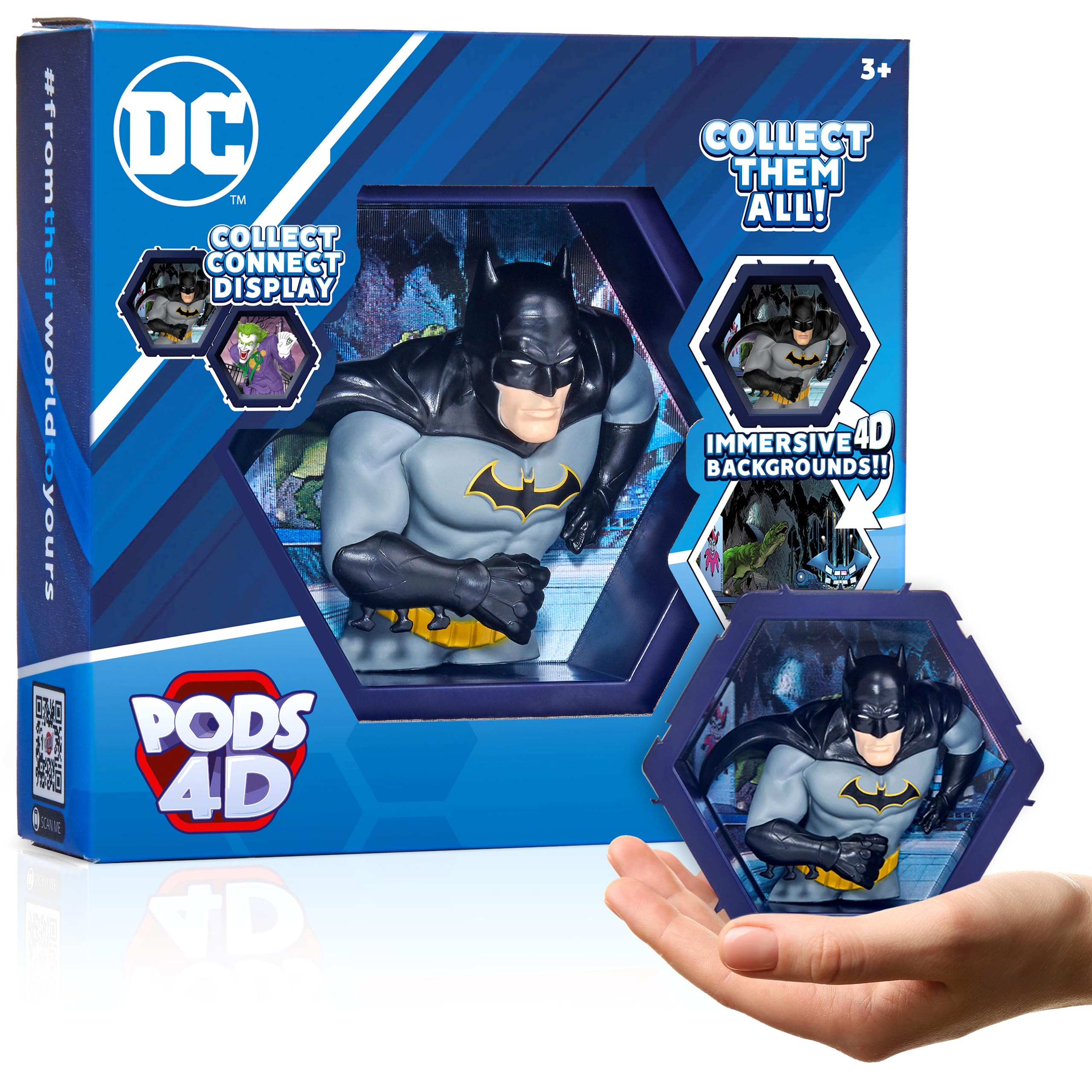 PODS 4D DC Batman, Unique Connectable Collectable Bobble-head figure that Bursts