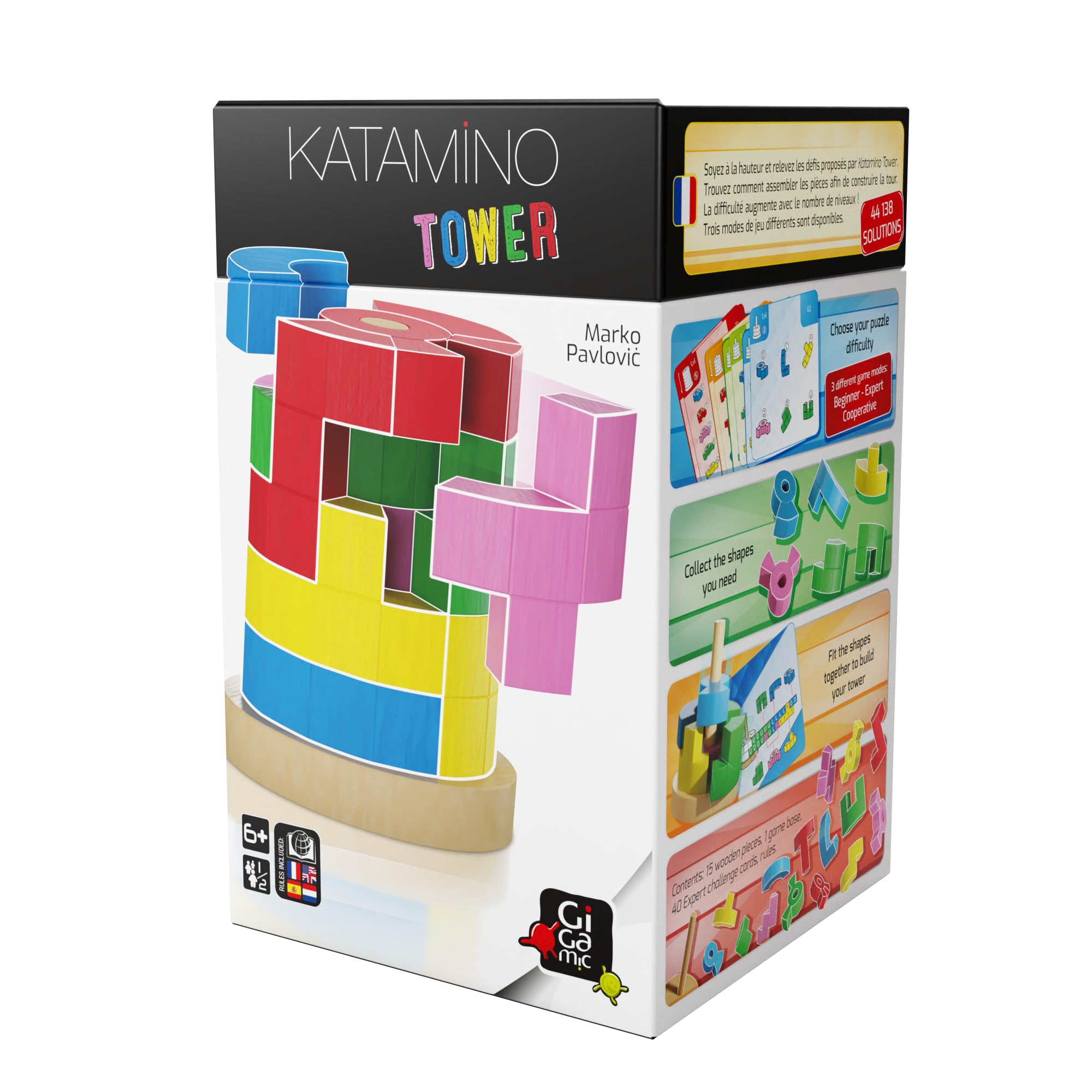 Photos - Jigsaw Puzzle / Mosaic Gigamic Katamino Tower - Logic Game with Wooden Pieces 3 Game Modes 44138 Solutions Ages 10+ ‎GZKT 