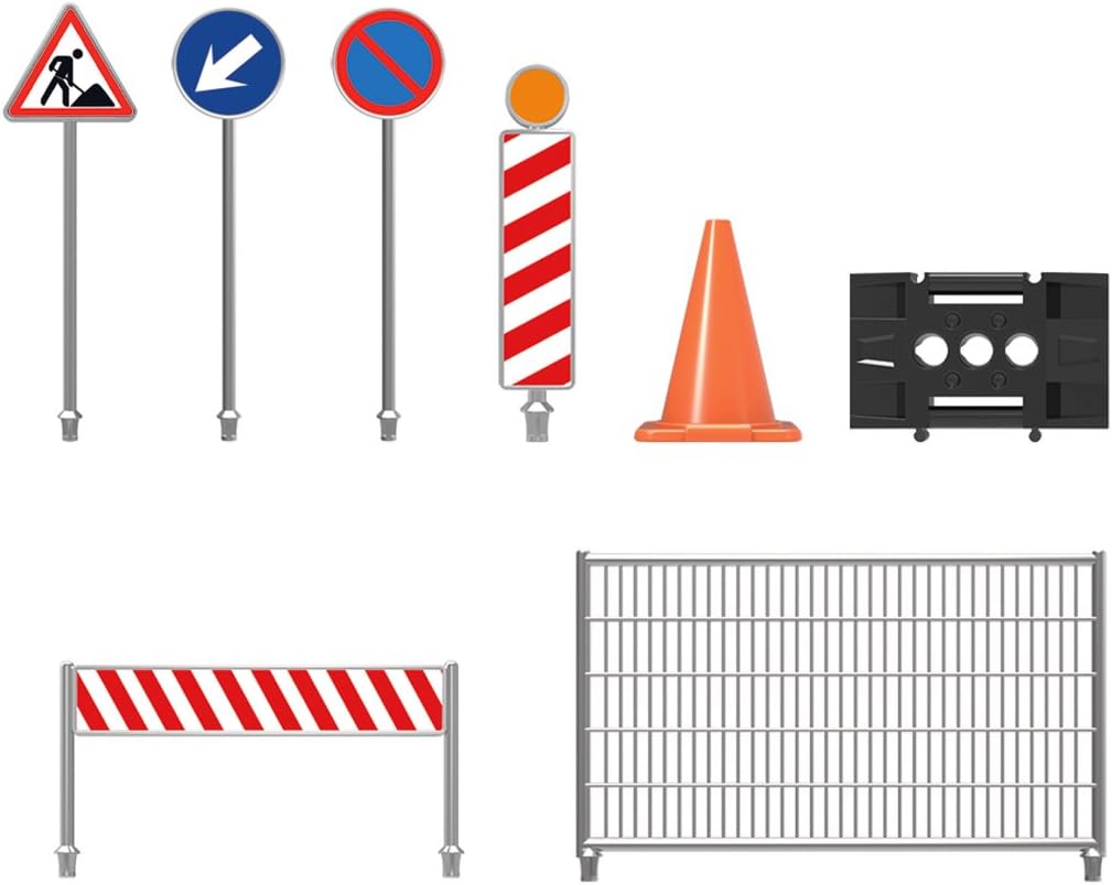 Jamara Construction Site Set - 38 pcs Playset with Barriers, Pylons, Signs, Beac - Picture 9 of 10