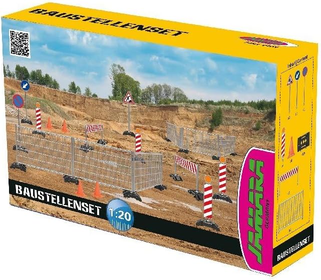 Jamara Construction Site Set - 38 pcs Playset with Barriers, Pylons, Signs, Beac - Picture 8 of 10