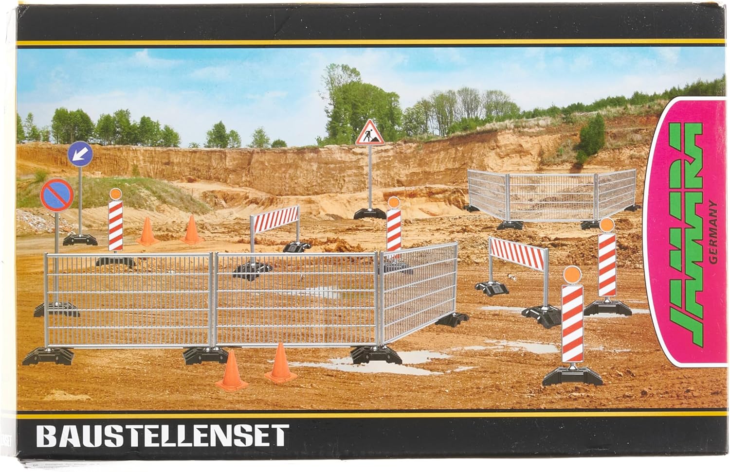 Jamara Construction Site Set - 38 pcs Playset with Barriers, Pylons, Signs, Beac - Picture 6 of 10